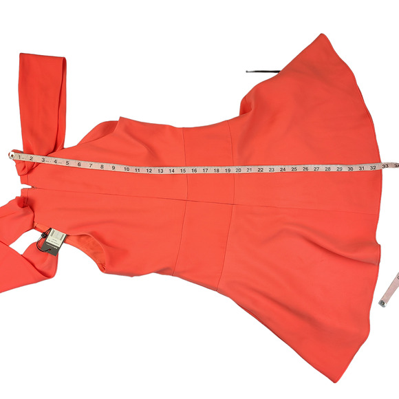 NEW BCBG MAXAZRIA SALLIE DRAPED CUOUT FIT-AND-FLARE DRESS Size 4 Orange - Picture 4 of 5